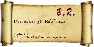Birnstingl Rózsa névjegykártya