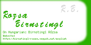 rozsa birnstingl business card